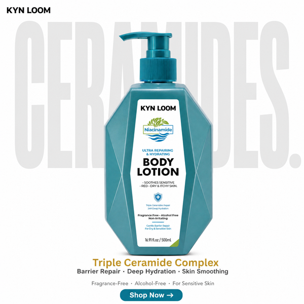 KYN LOOM body lotion bottle with label on a white background