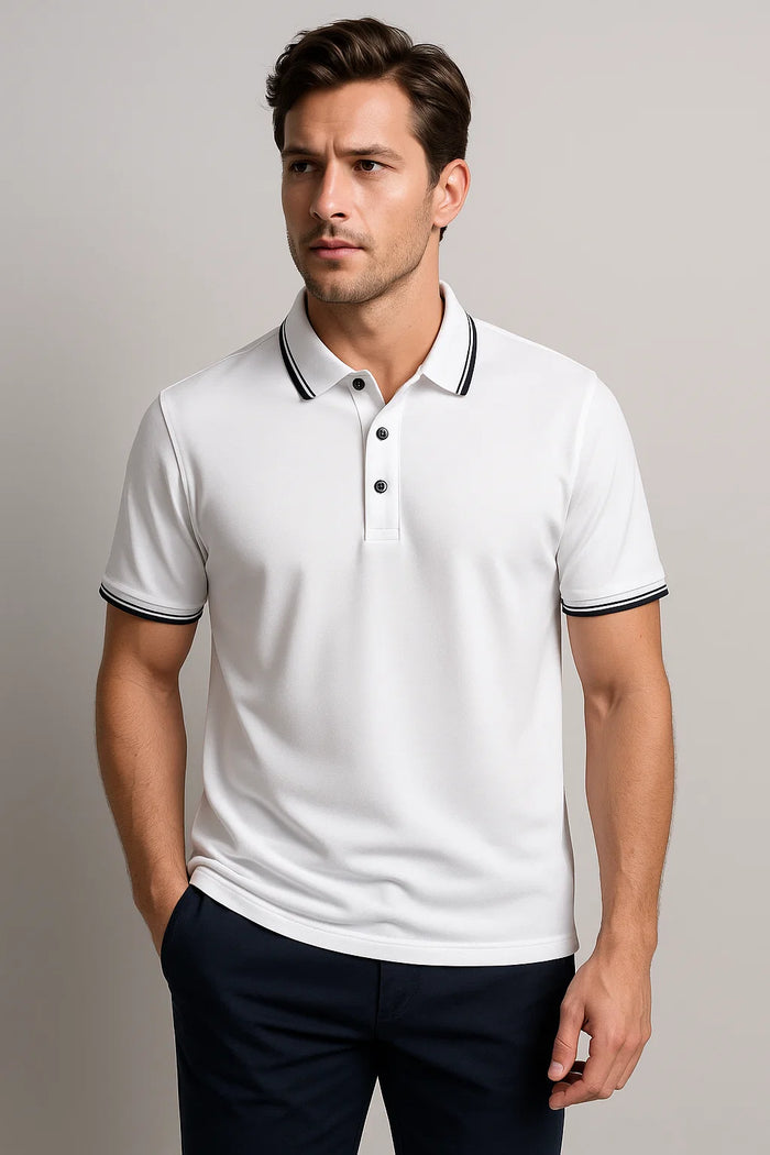 Kyn Loom Contrast Polo Shirt