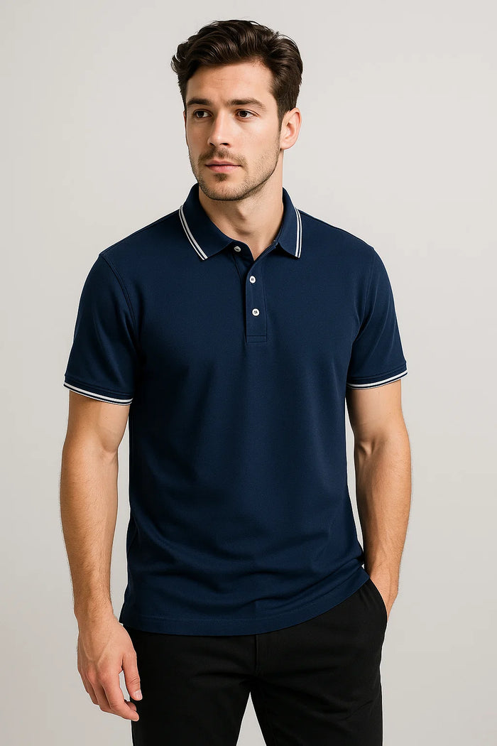Kyn Loom Contrast Polo Shirt