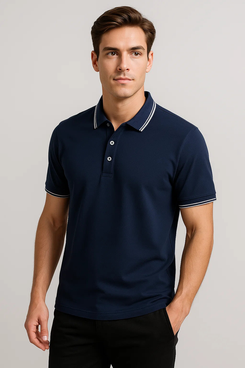 Kyn Loom Contrast Polo Shirt