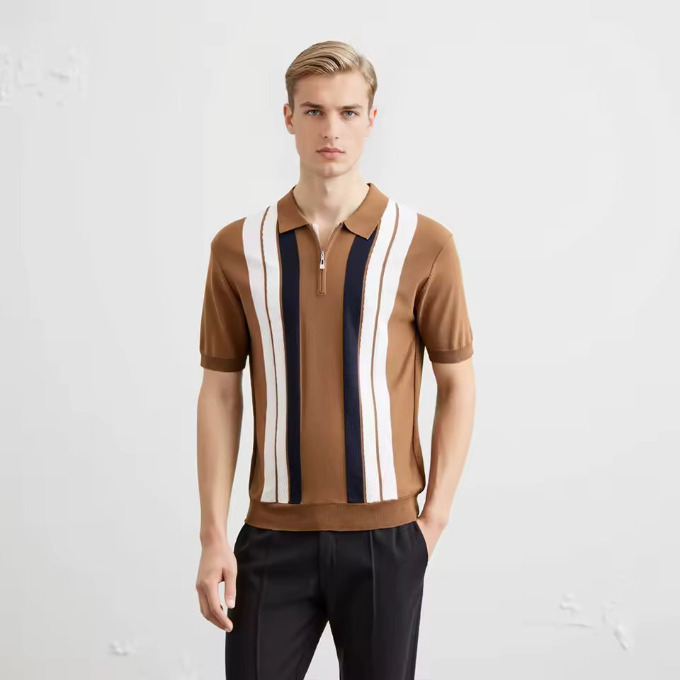 Kyn Loom Striped Polo Shirt