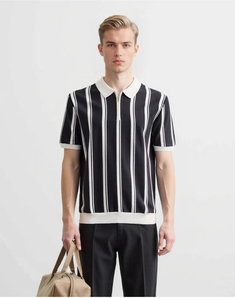Kyn Loom Striped Polo Shirt