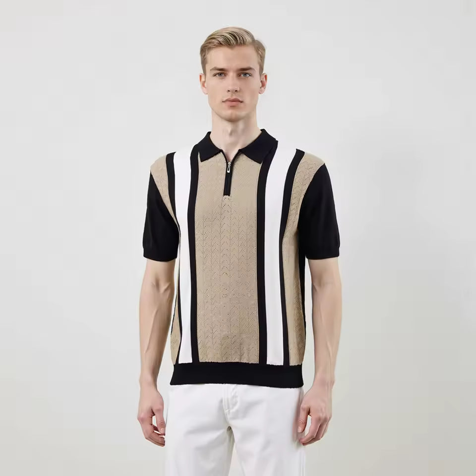 Kyn Loom Striped Polo Shirt