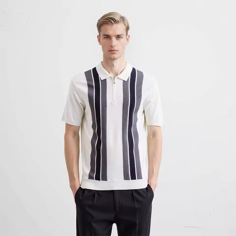 Kyn Loom Striped Polo Shirt