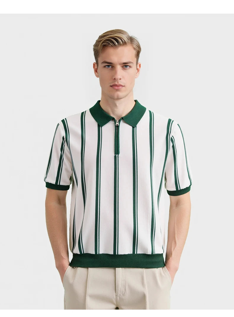 Kyn Loom Striped Polo Shirt